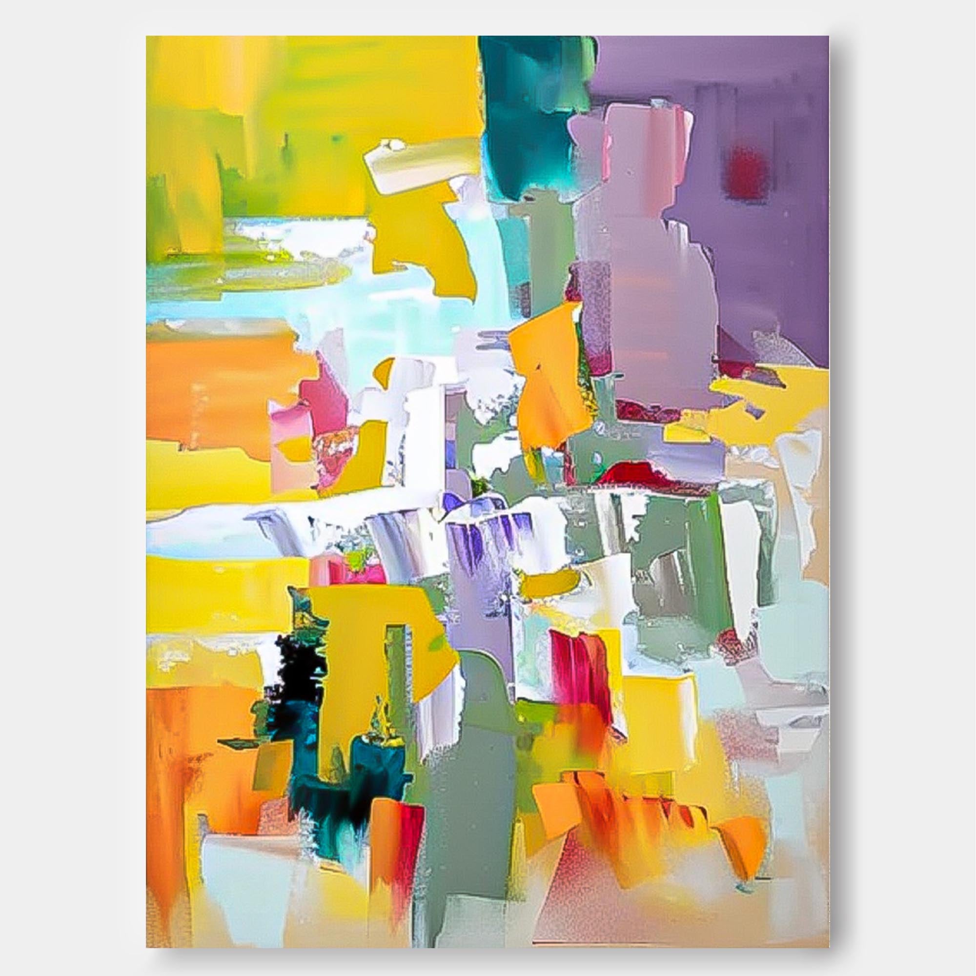 Wall Art Vivid Yellow Abstract Energetic Lively