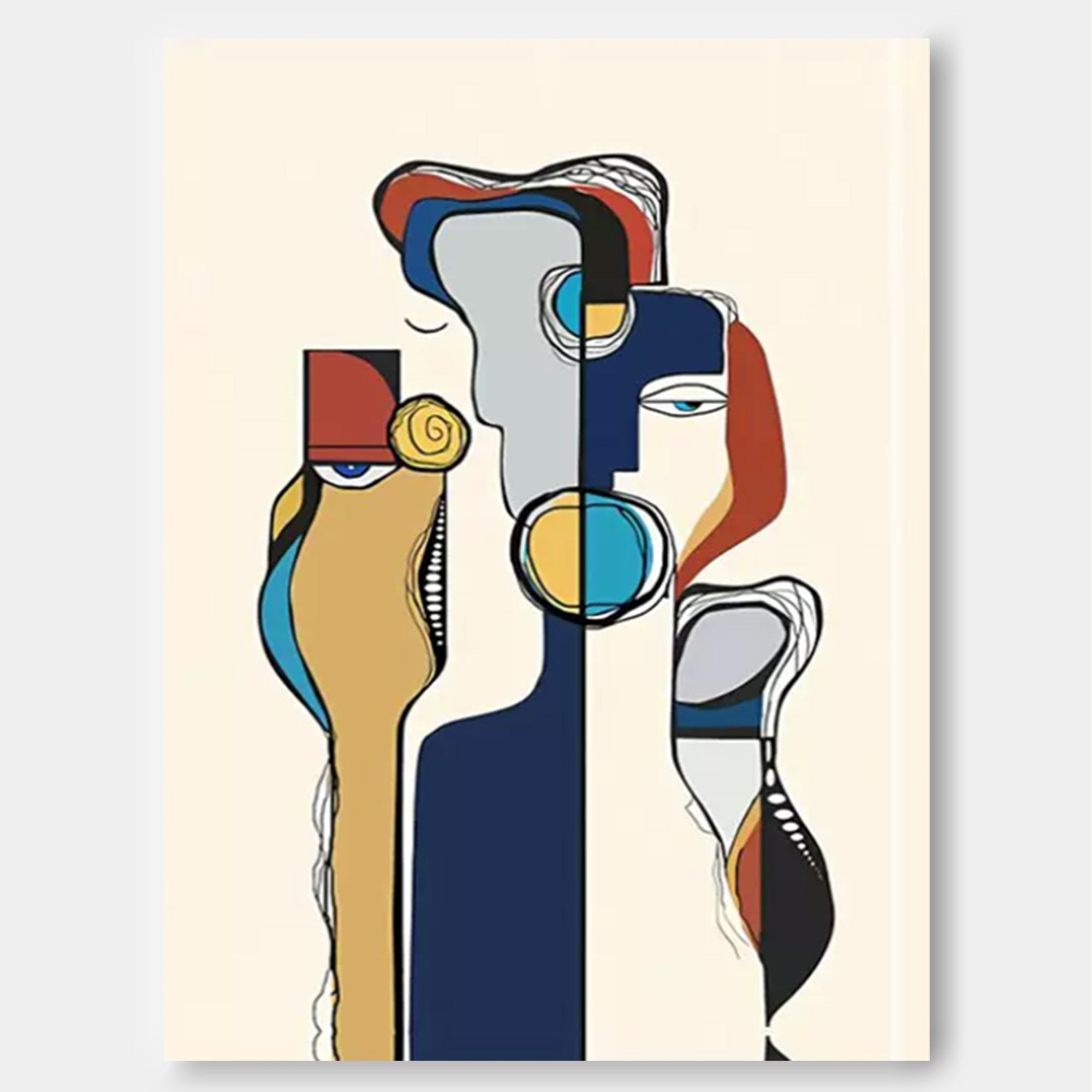 Wall Art Abstract Clean Outline Cartoon