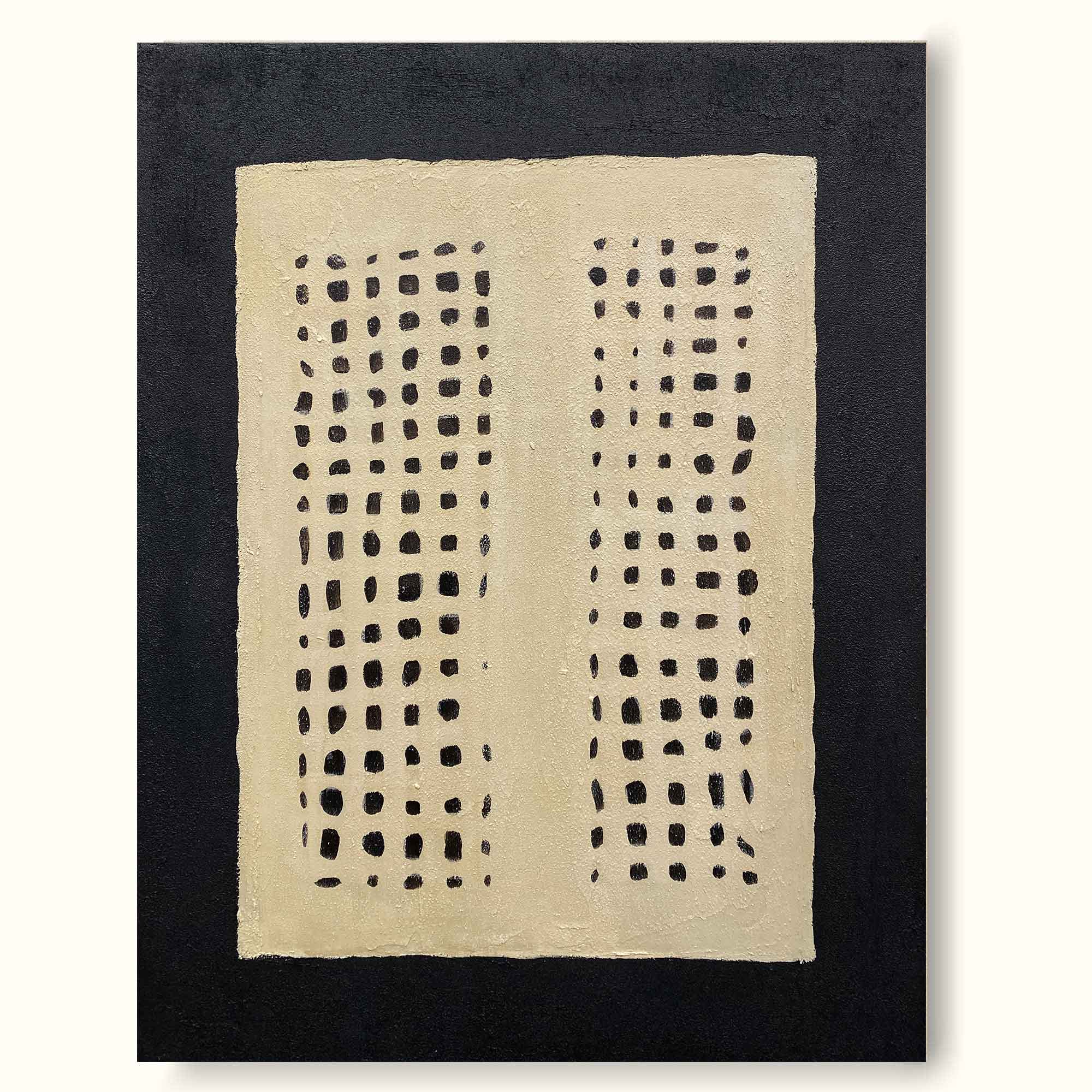 Black Beige Geometric Minimalist Painting