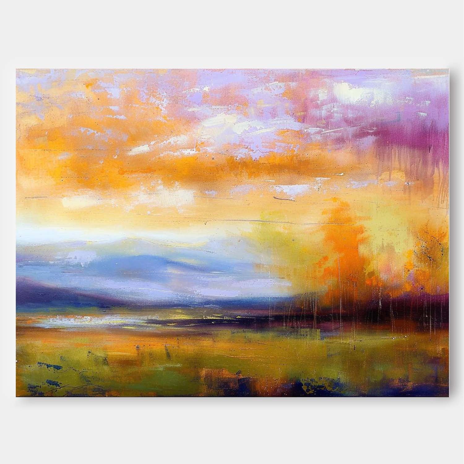 Wall Art Abstract Blending Soft Fresh Lake