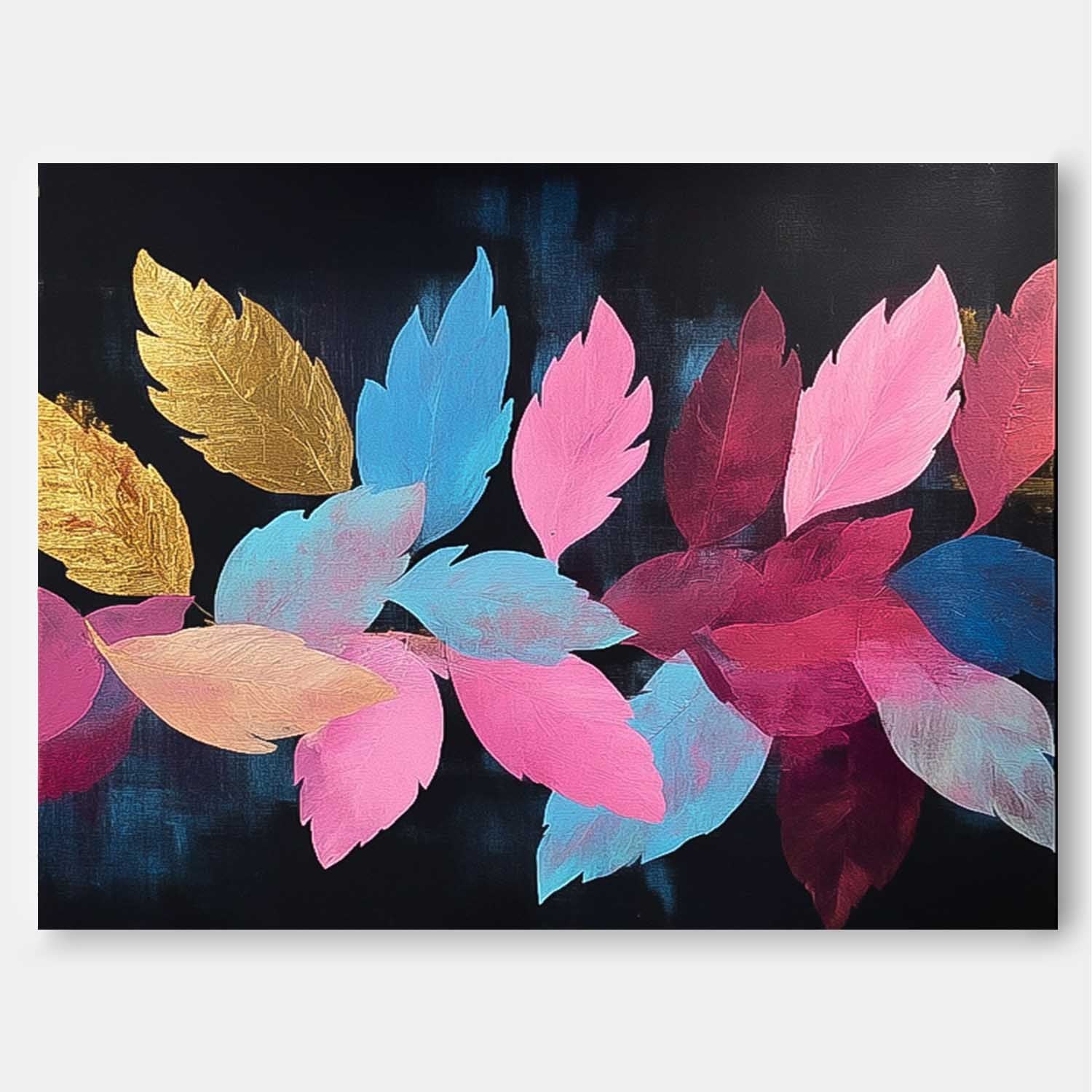 Wall Art Flower Design Colorful Leaf