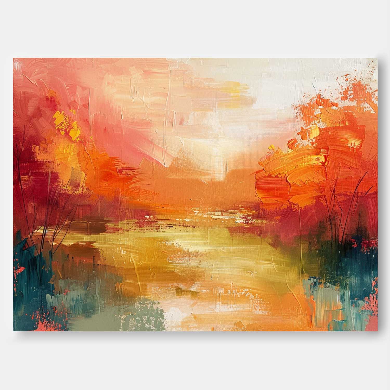 Wall Art Warm Autumn Abstract Landscape