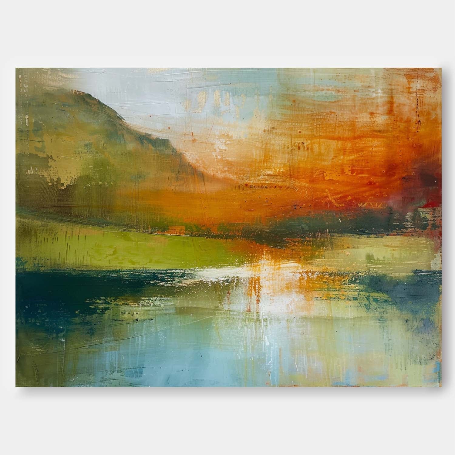 Wall Art Abstract Impressionist Soft Tone Mountain