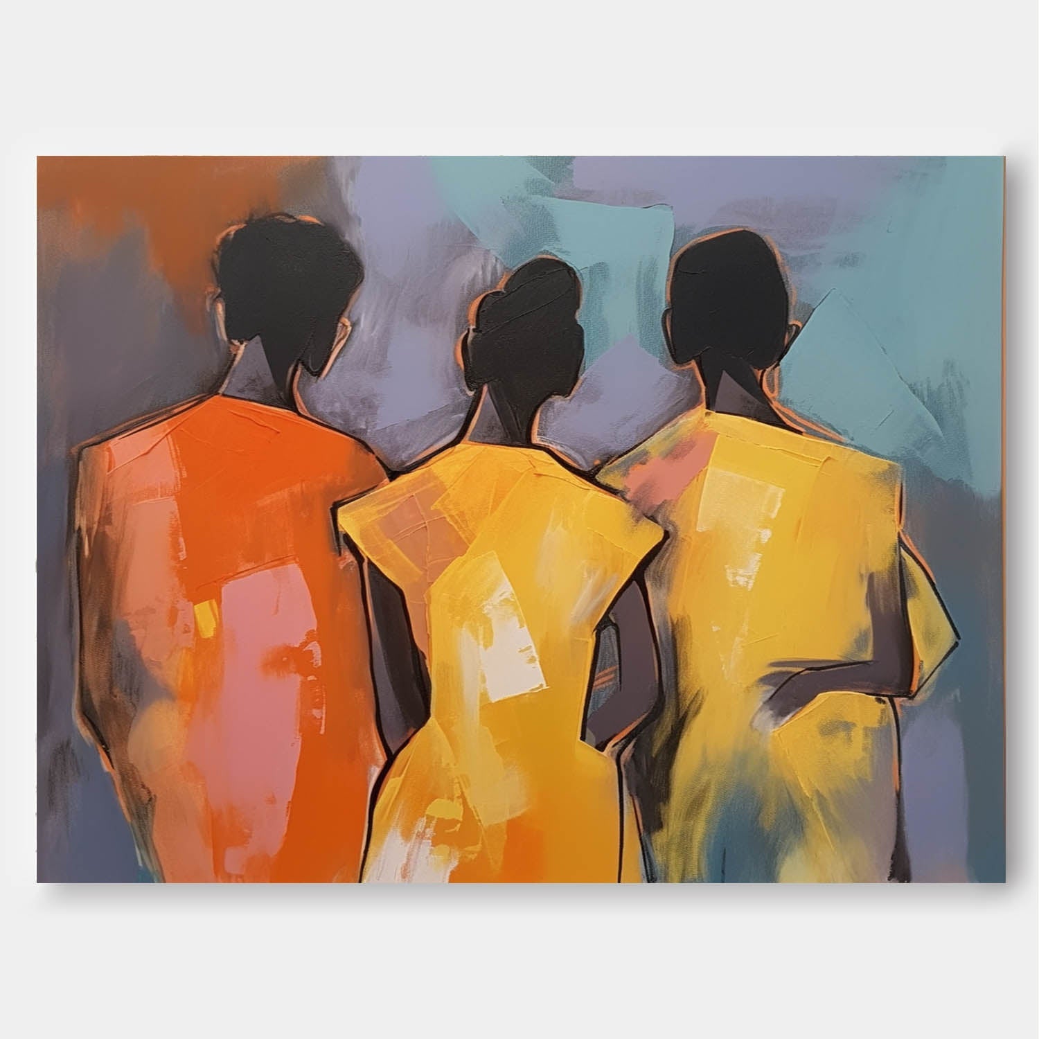 Wall Art People Contemporary Abstract Vibrant