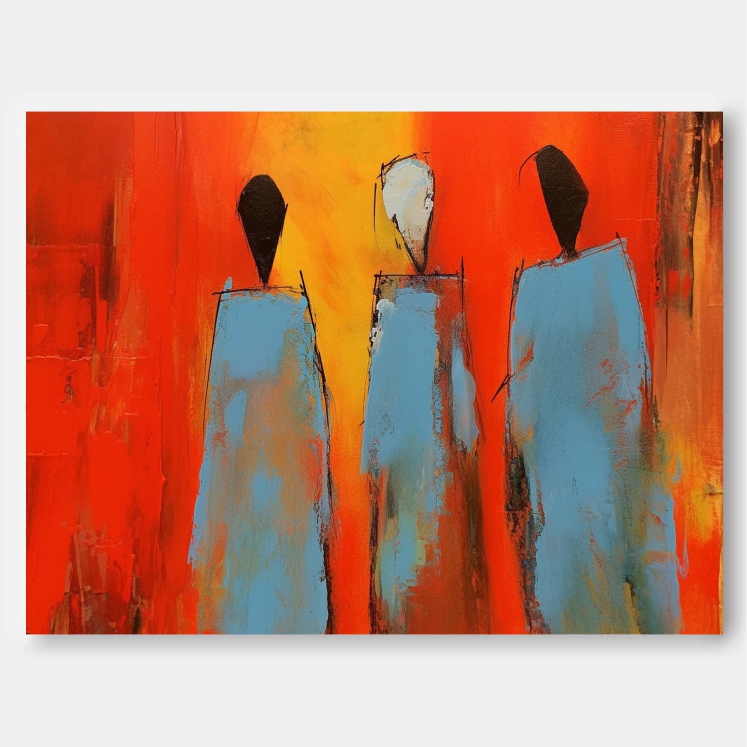 Wall Art Impasto People Modern Abstract Pop