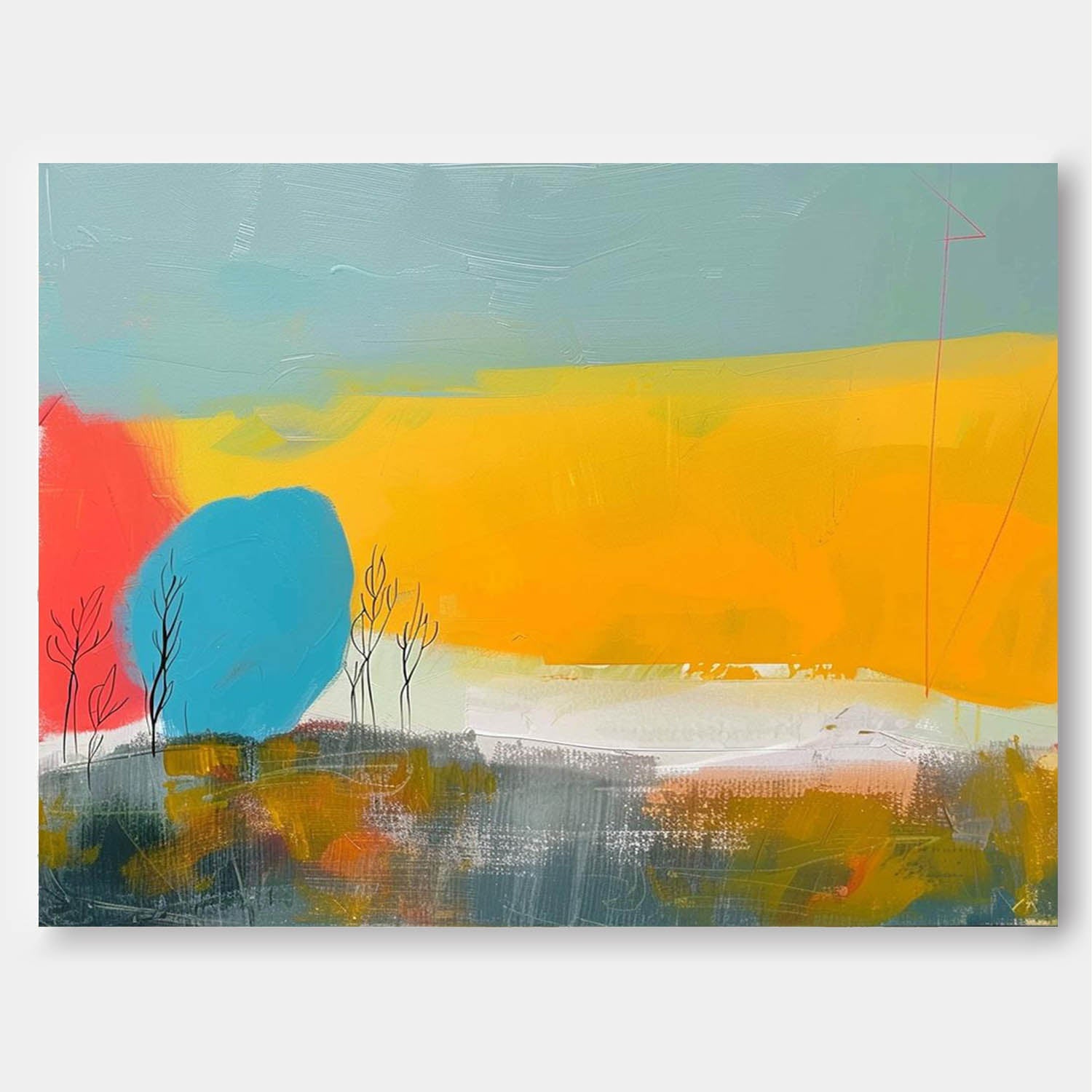 Wall Art Abstract Vibrant Painterly Layered