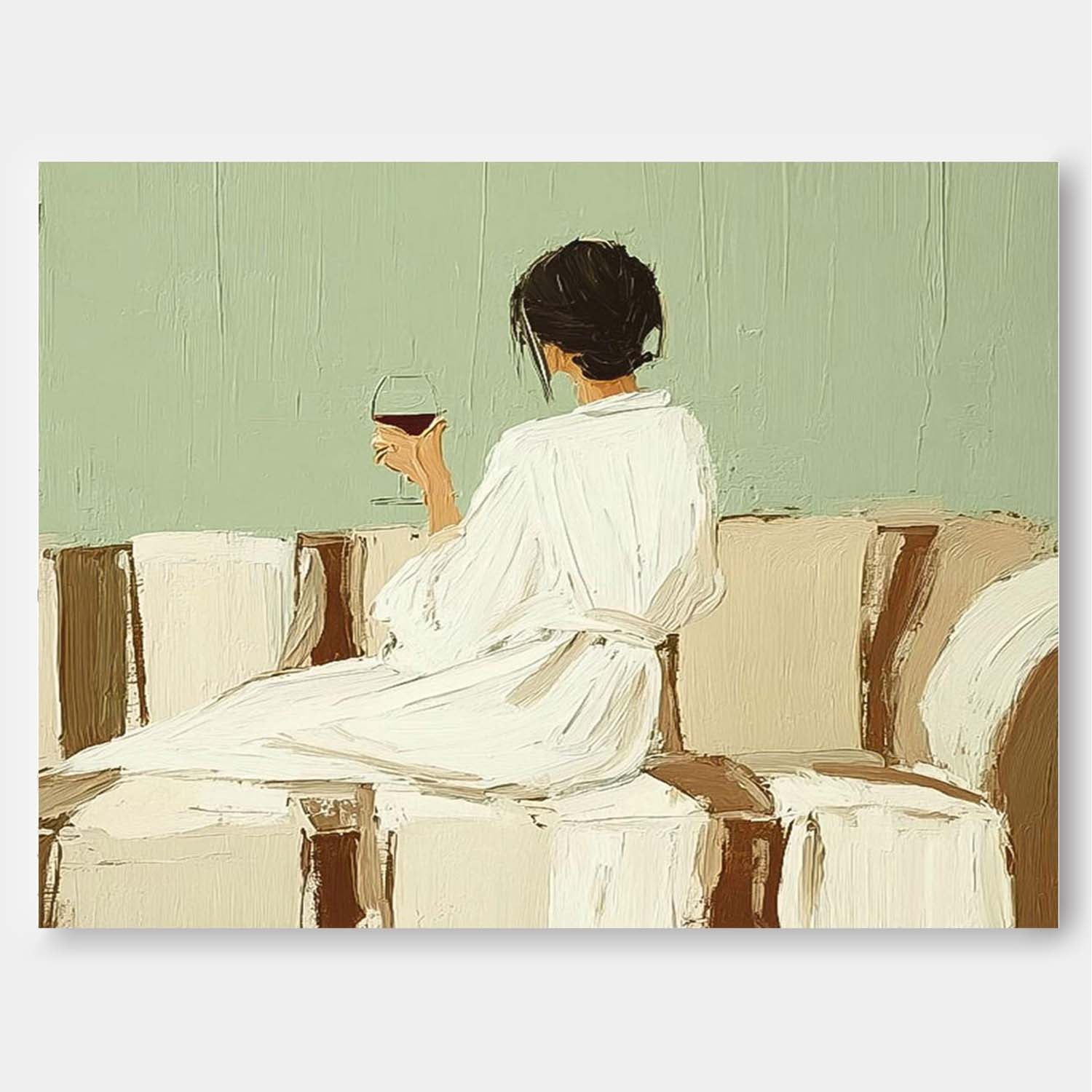 Wall Art People Drinking Wine Retro Warm Fashion