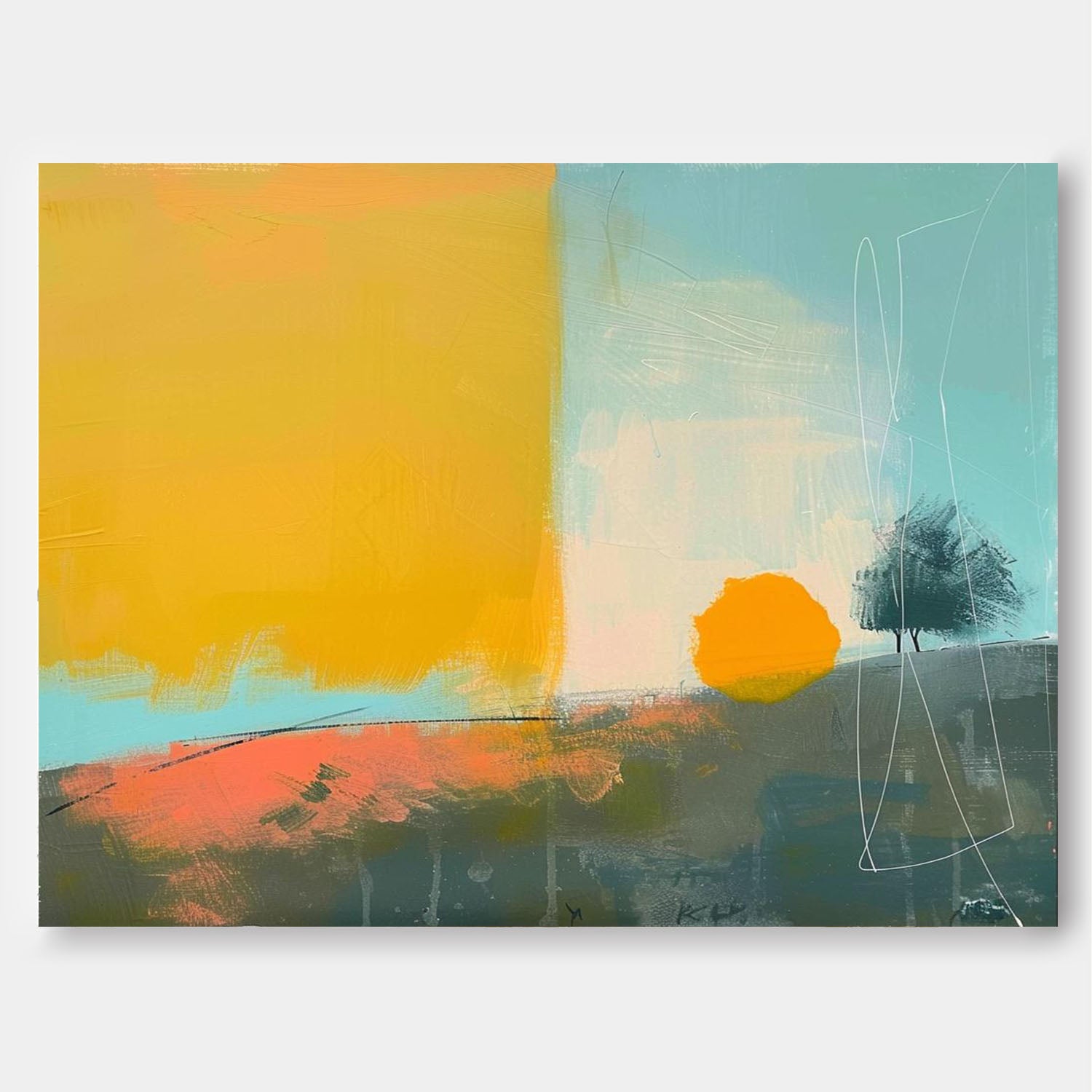 Wall Art Abstract Understated Landscape Pop