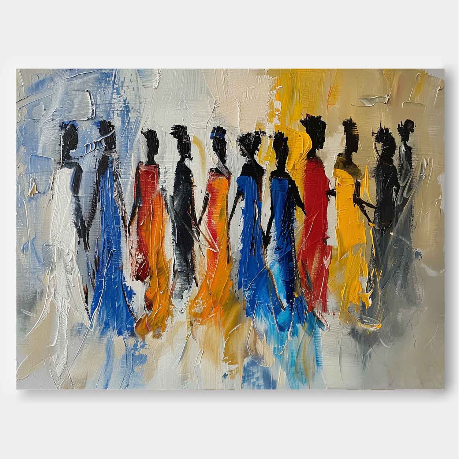 Wall Art Figurative Group Contemporary Painterly