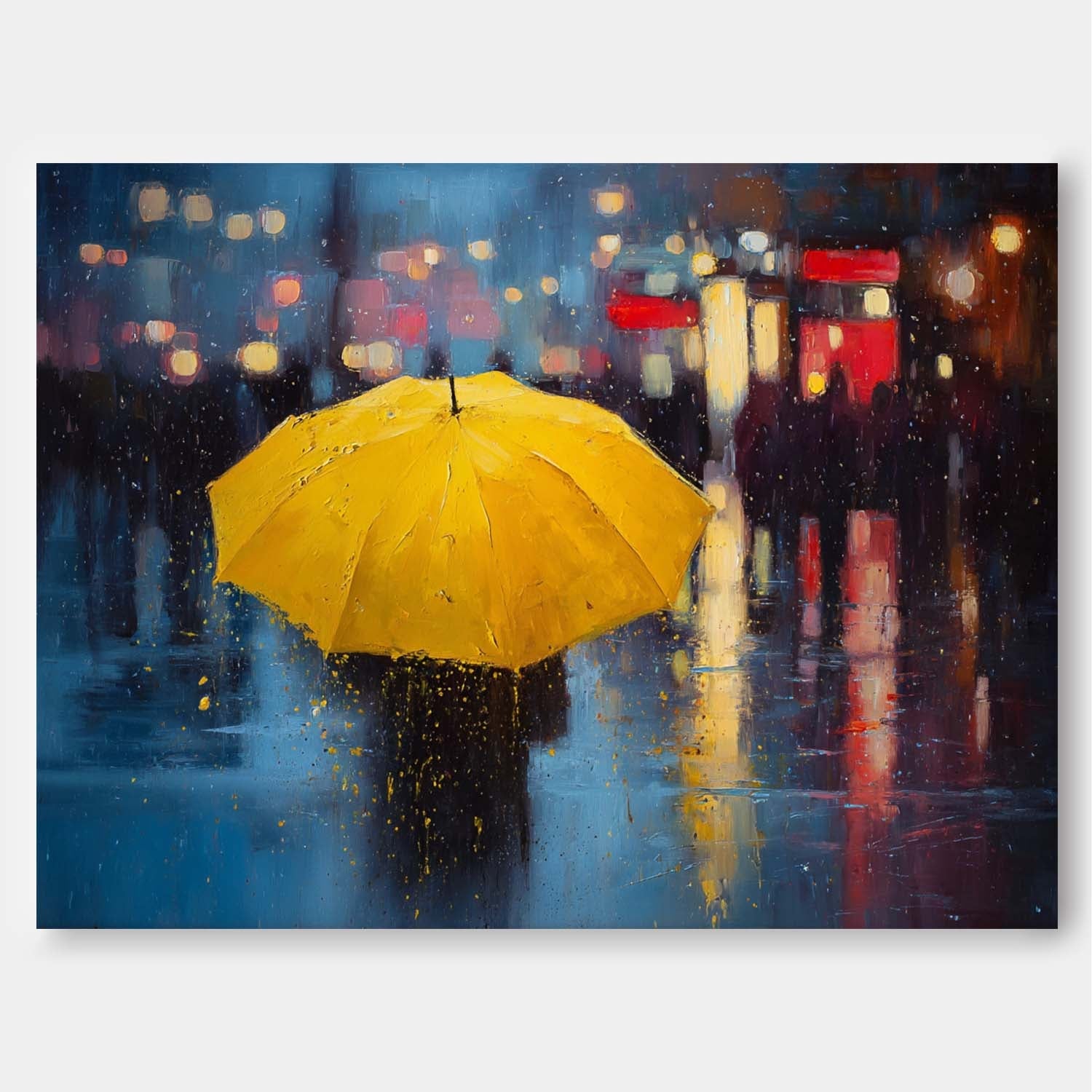 Wall Art People Neo-Impressionist Rainy Cityscape