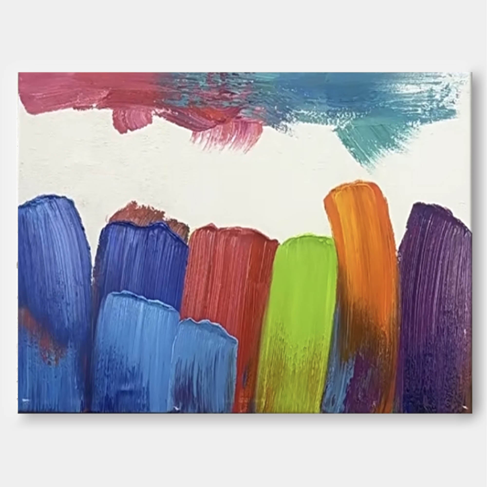 Wall Art Abstract Expressionist Impasto Blue