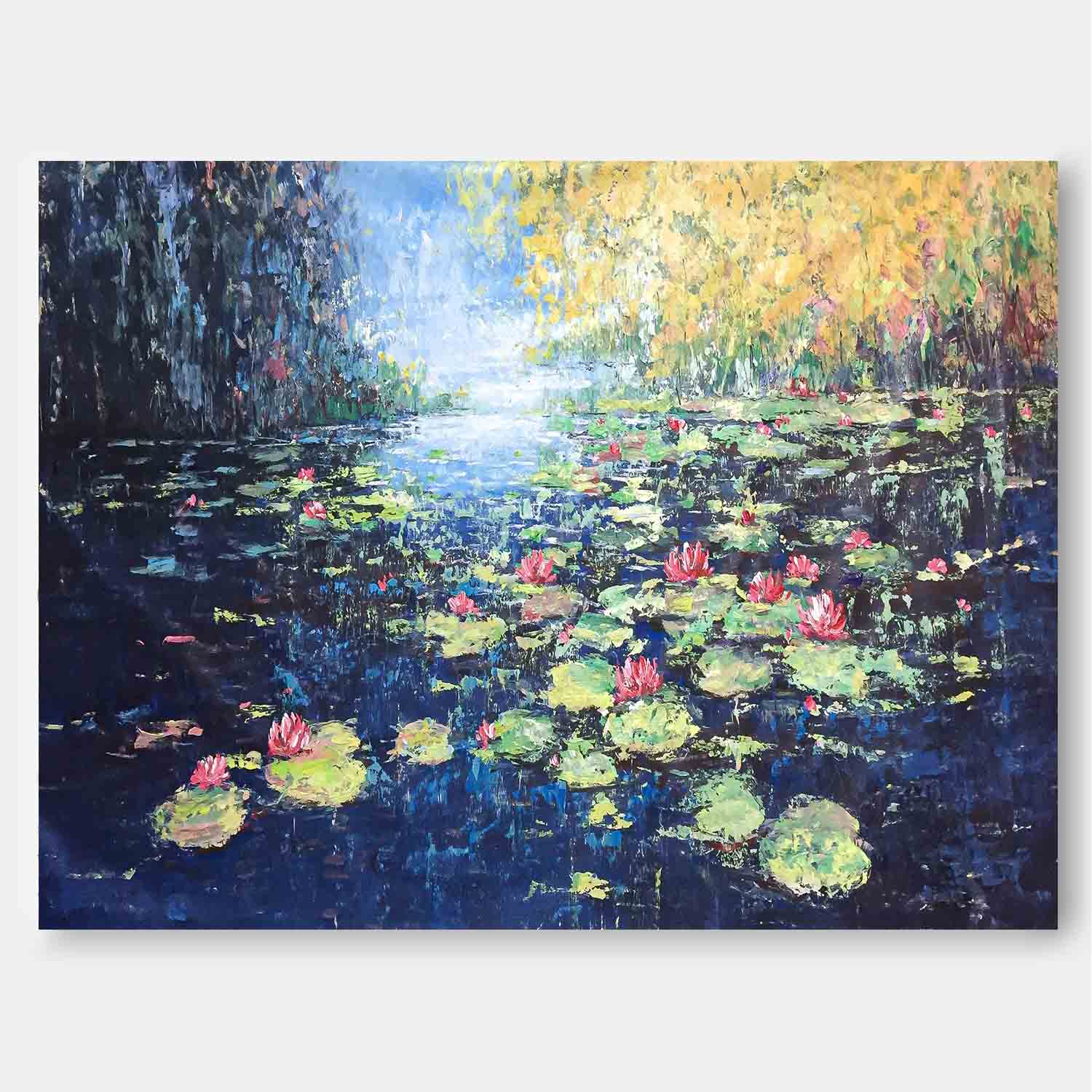 Wall Art Impressionist Water Lily Elegant Modern