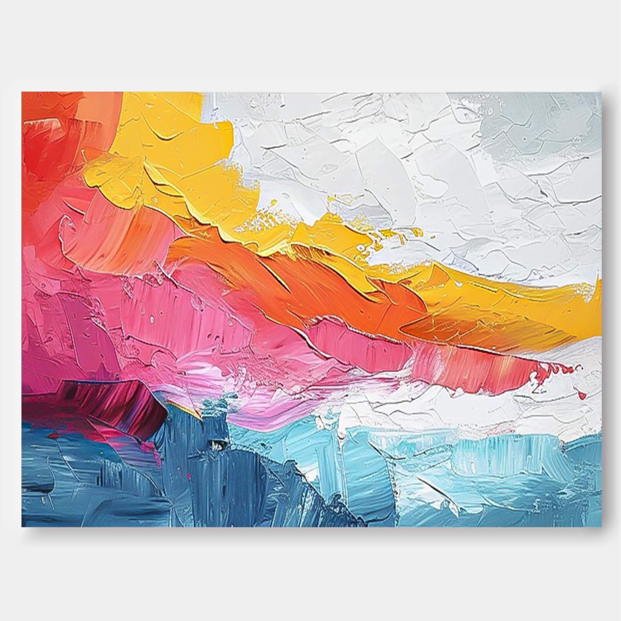 Vibrant Thick Textured Abstract Canvas Wall Art