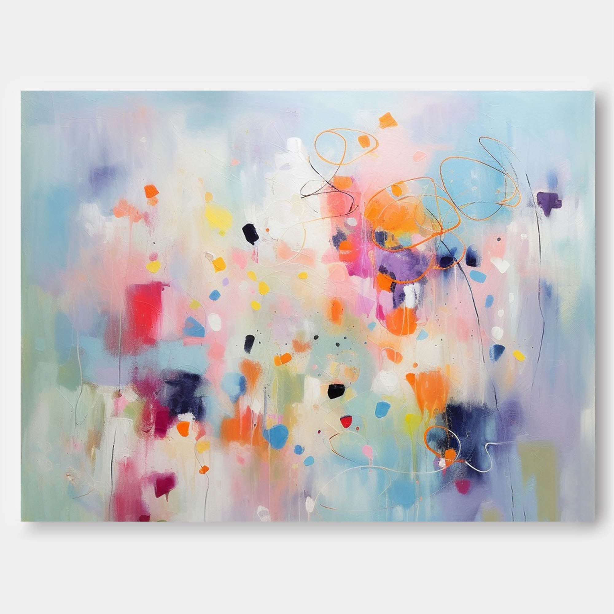 Pastel Abstract Colorful Canvas Wall Art