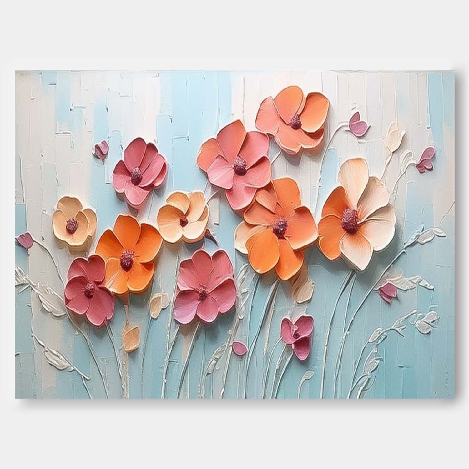 Wall Art Impasto Flower Contemporary Modern