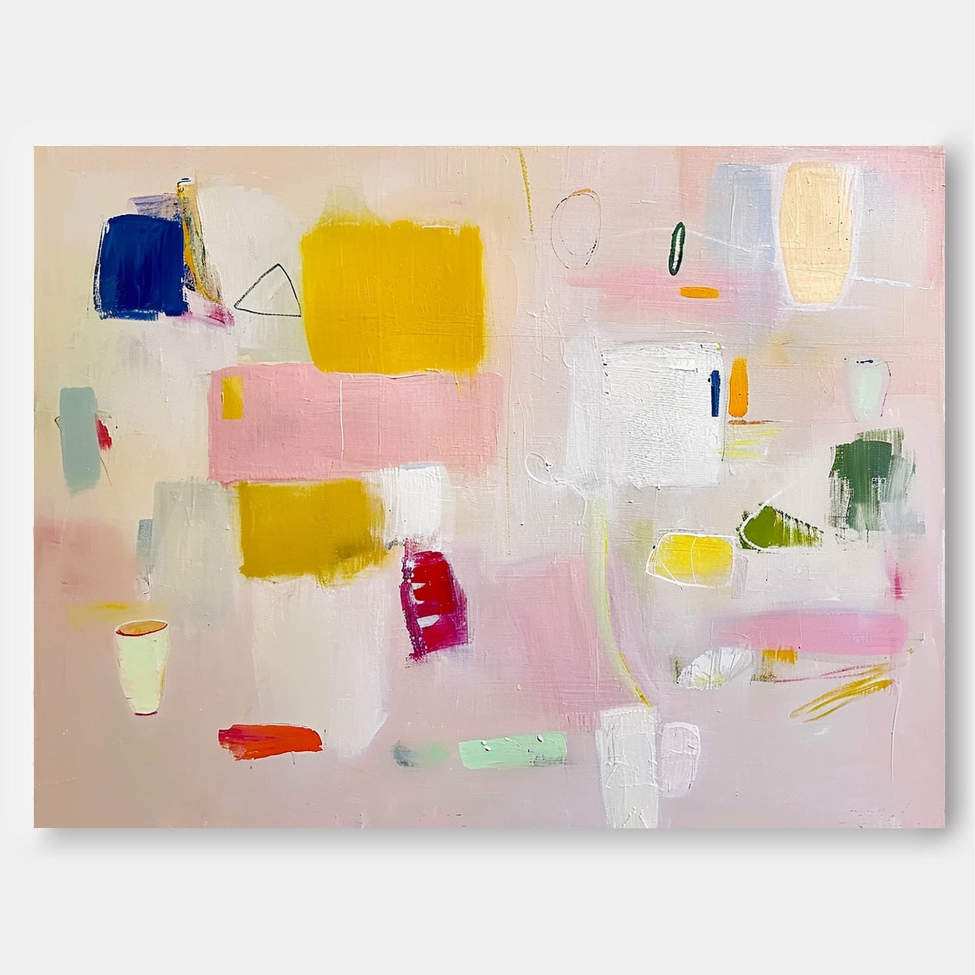 Wall Art Soft Pastel Abstract Impasto Serene