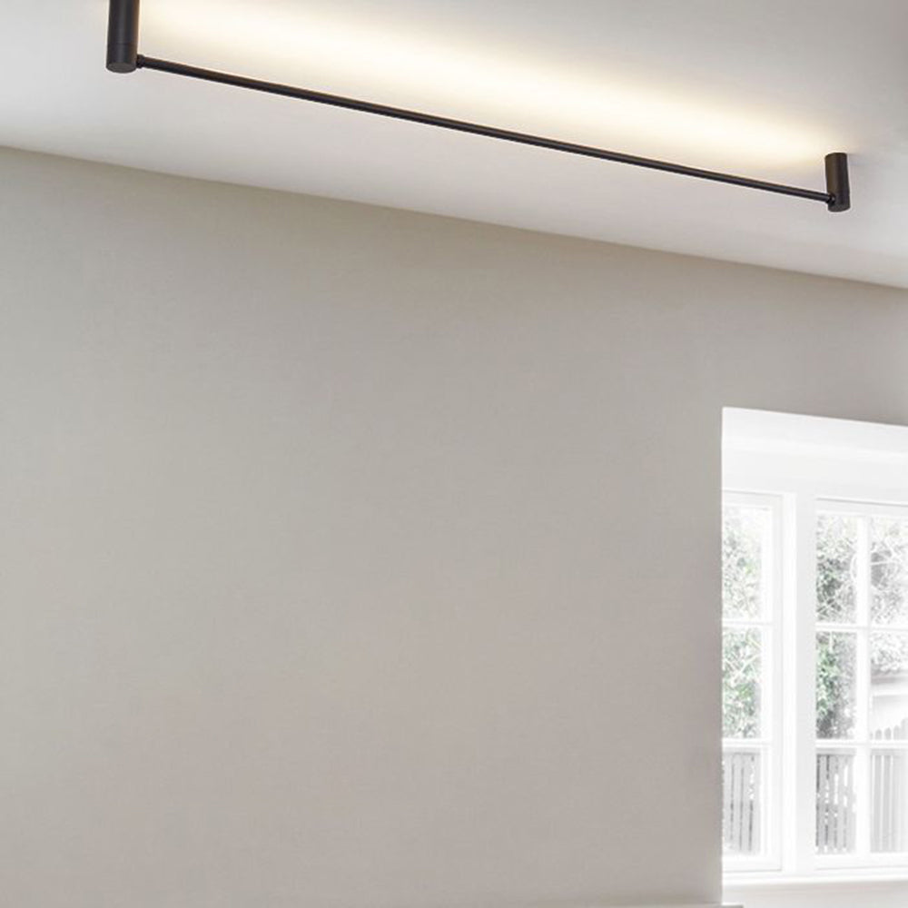 Arisha Minimalist Linear Flush Mount Ceiling Light, Black, Hallway - Neutralighting