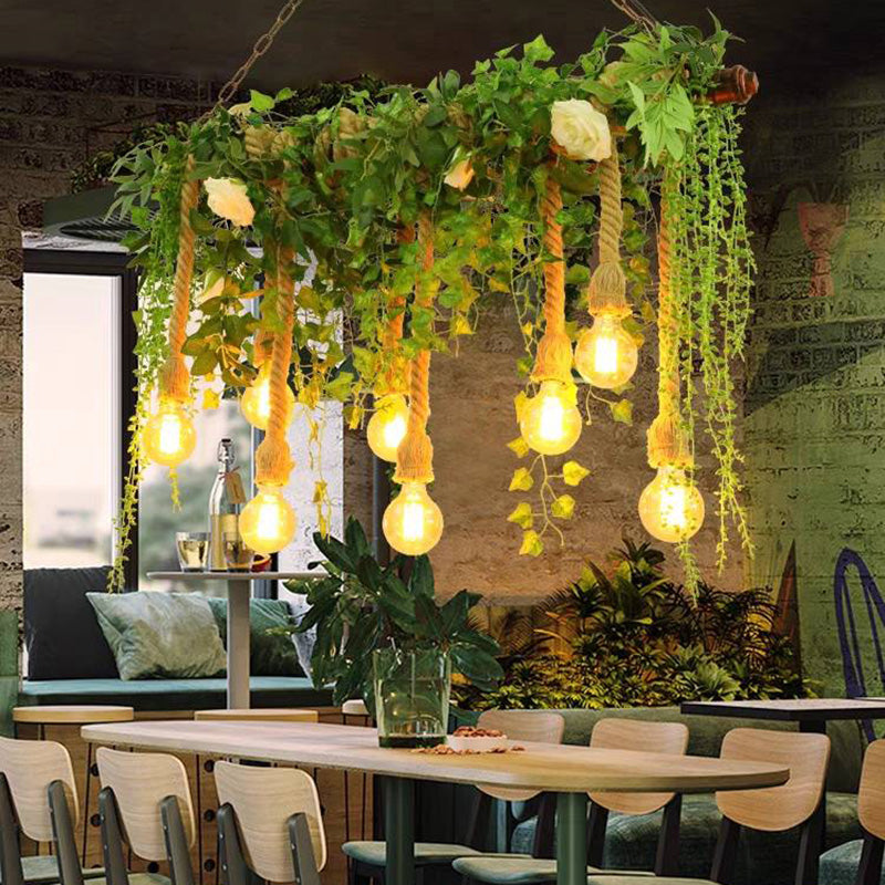 Ritta Natural Decorative Metal/Glass Pendant Light, Green - Neutralighting