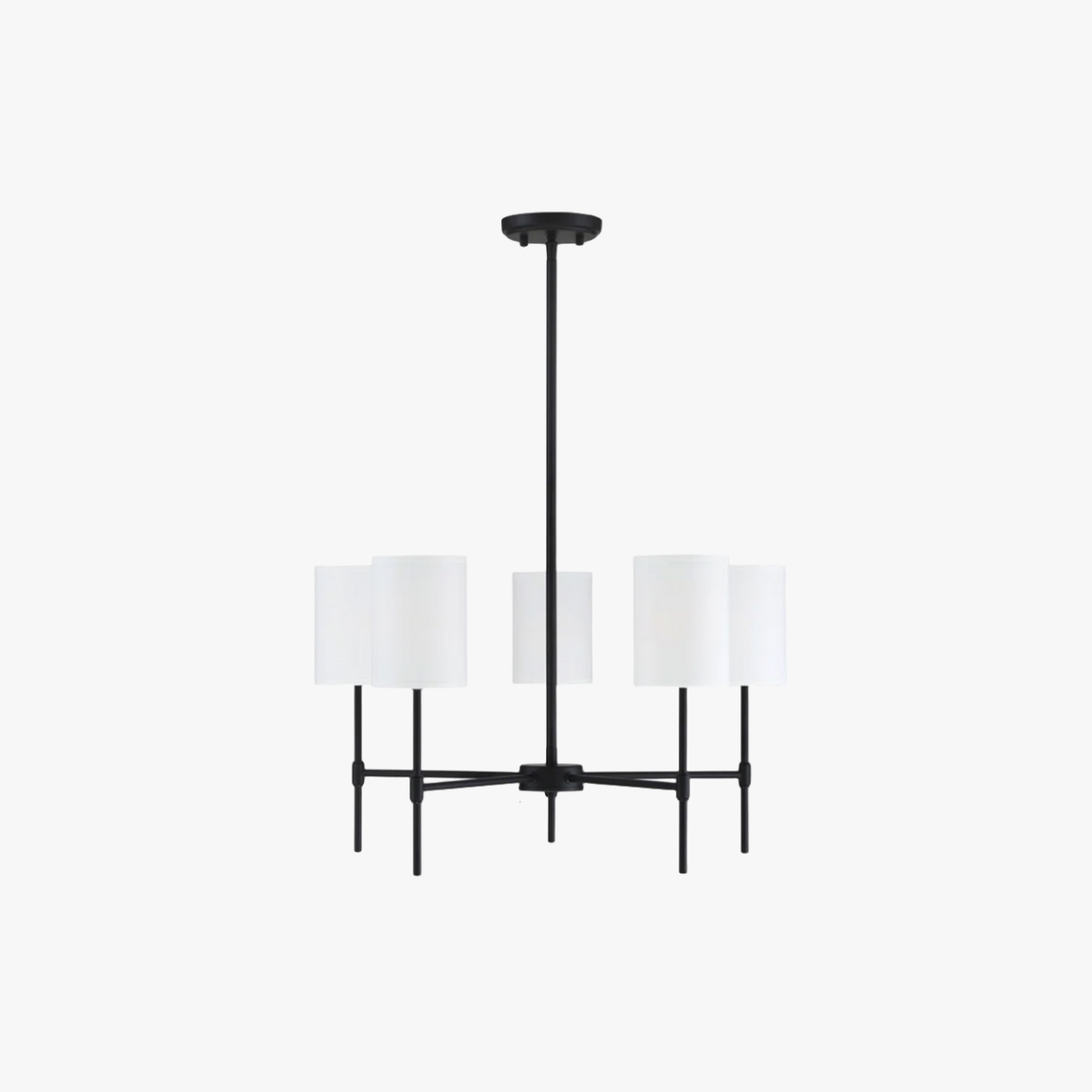 Silva Modern LED Chandelier Black/Gold Metal/Fabric Bedroom/Living Room - Neutralighting