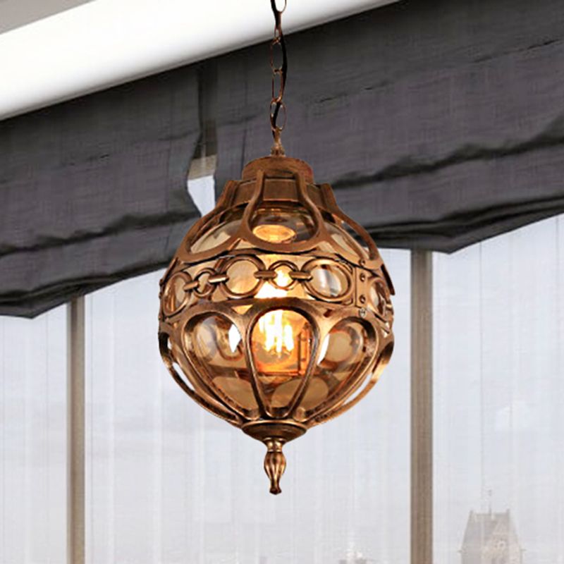Silva Loft Sphere Vintage Farmhouse Rustic Pendant Light Black/Bronze Dining Room - Neutralighting