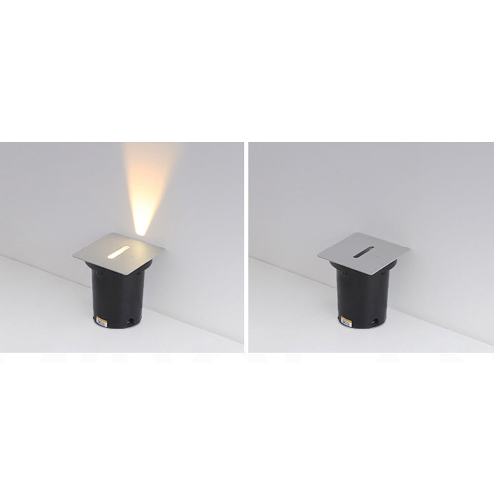 Ray Modern Metal Square/Circular Outdoor Deck/Step Light, Black - Neutralighting