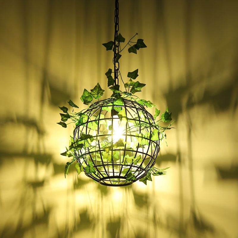 Ritta Rustic Plant Art Deco Globe Vine Pendant Light - Neutralighting