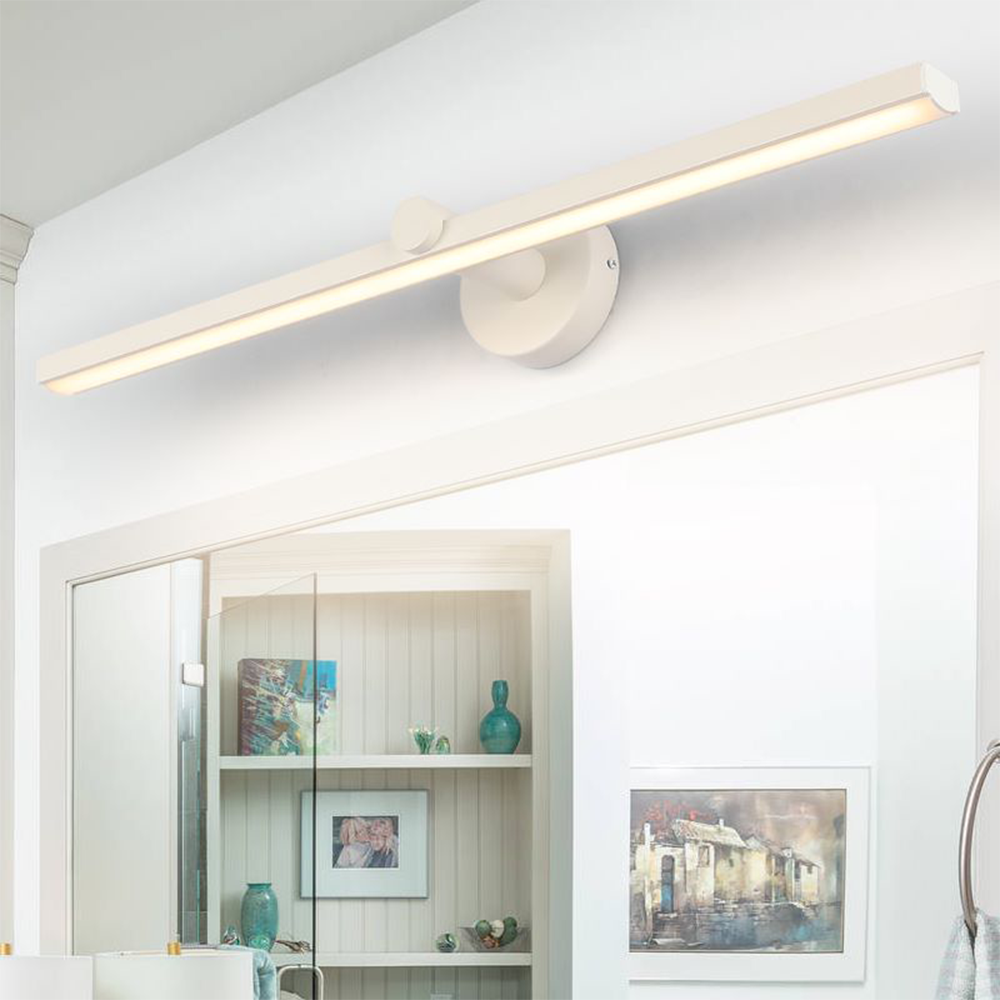 Arisha Minimalist Linear Acrylic Mirror Front Wall Lamp, White - Neutralighting