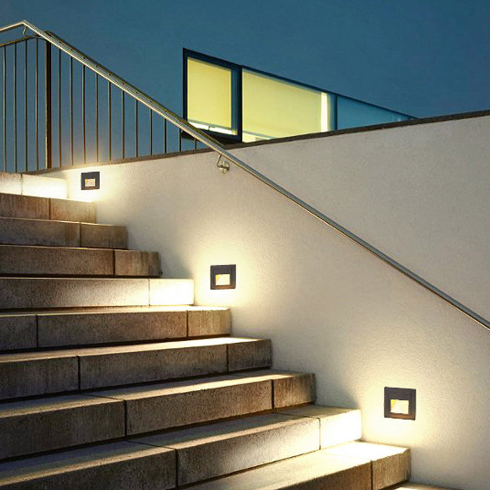 Ray Modern Metal Square Outdoor Deck/Step Light, Black - Neutralighting