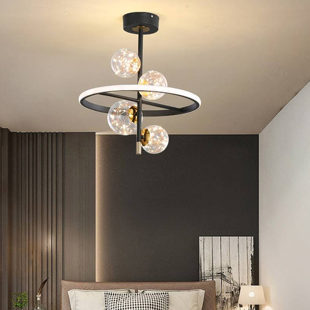 Valentina Semi-Flush Mount Ceiling Light, Gold & Black, 2 Style - Neutralighting