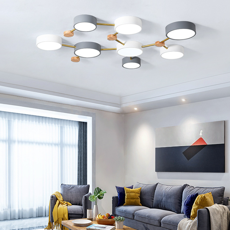 Arisha Modern LED Ceiling Light Acrylic Log Living Room Bedroom White Grey - Neutralighting