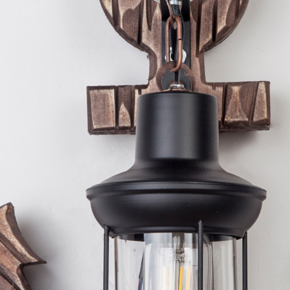 Epoch Anchor Lantern Wall Lamp, Vintage/Antique, Wood, Bedroom - Neutralighting