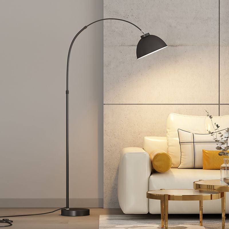 Mira Modern Arc Metal Floor Lamp, Black/Red/Yellow - Neutralighting