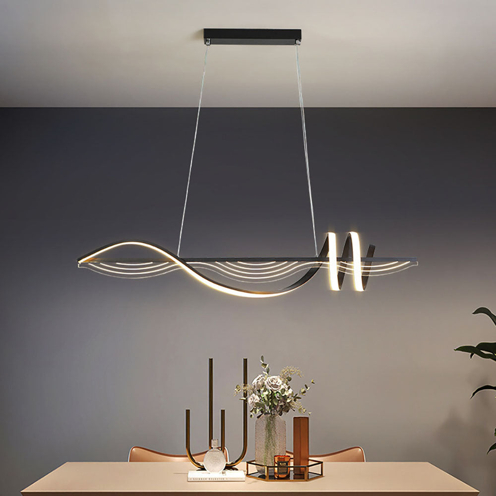 Arisha Contemporary Style Linear Metal Pendant Light White/Black - Neutralighting