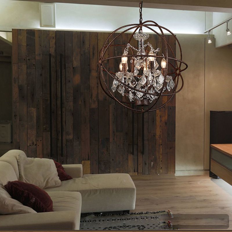 Kristy Rustic Vintage Candle Metal Pendant Light Black/Rust Bedroom - Neutralighting
