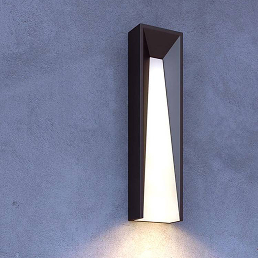 Ray Modern Rectangular Metal Outdoor Wall Lamp, Black/White