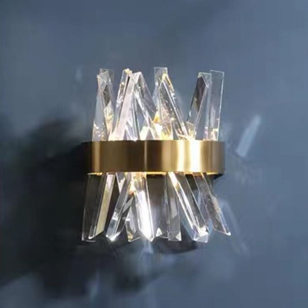 Kristy Decorative Geometric Crystal/Metal Wall Lamp, Gold - Neutralighting