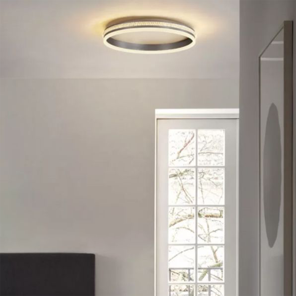 Arisha Modern Ring Metal/Acrylic Flush Mount Ceiling Lights, Silver - Neutralighting