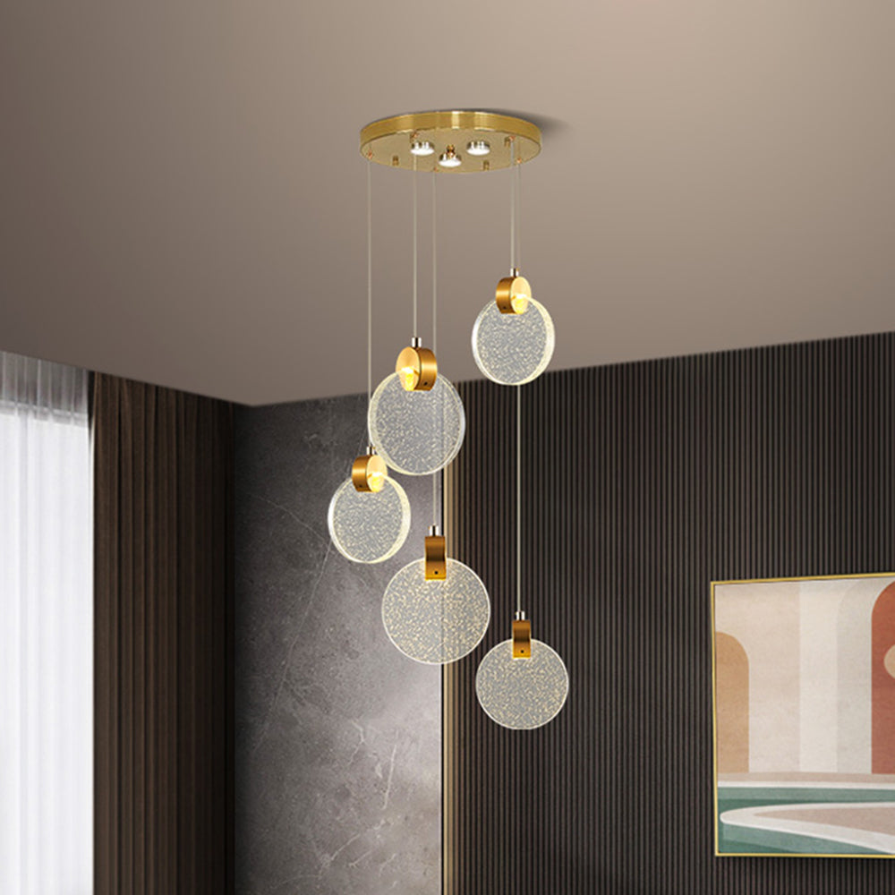 Kristy Luxury Circular Ripple Round Crystal Golden Chandelier - Neutralighting