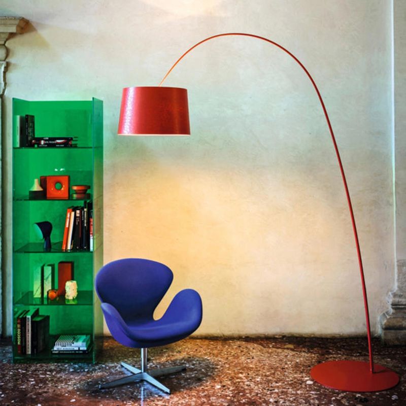 Eryn Floor Lamp Cool Modern, Metal Arc, Black/White/Red/Blue, Bedroom - Neutralighting