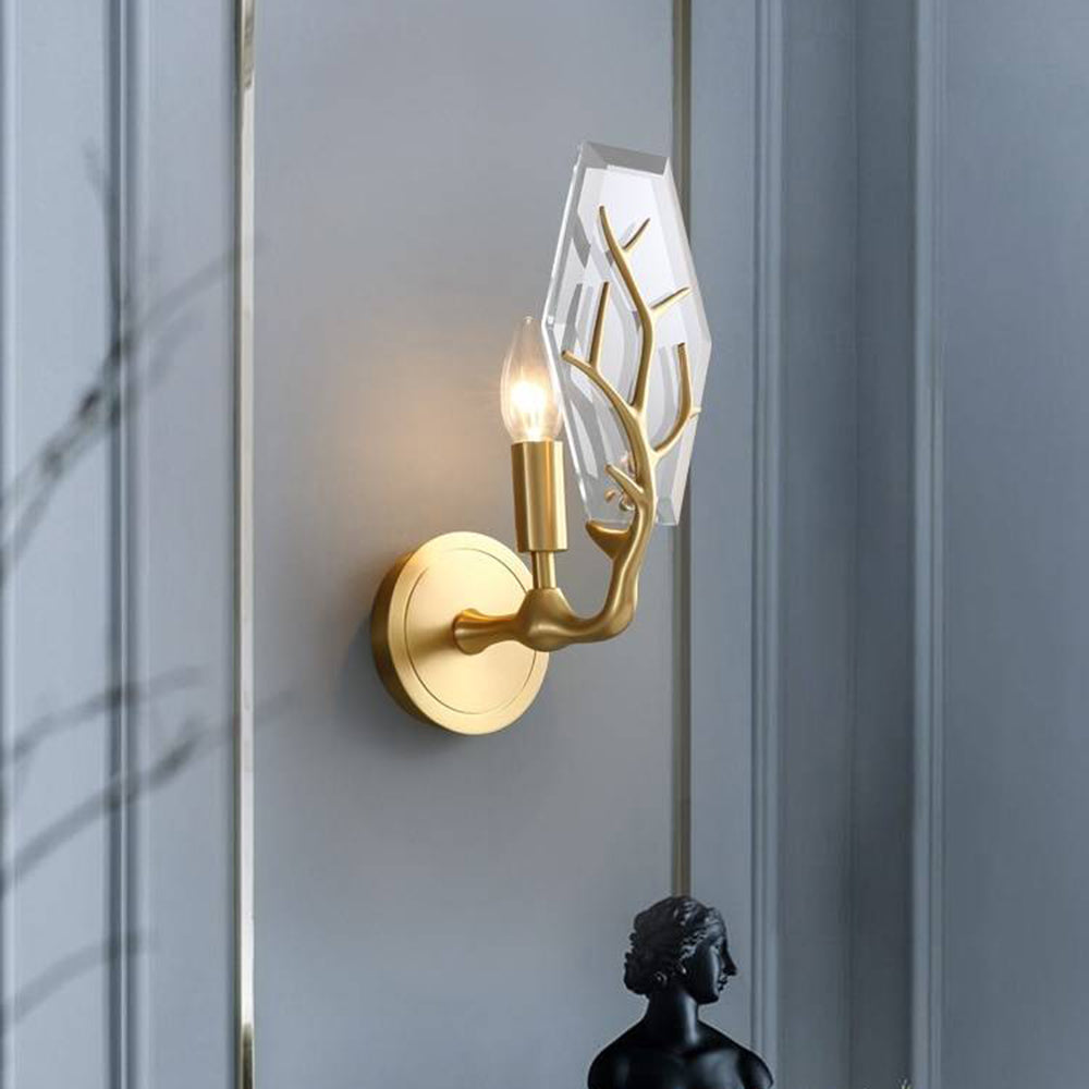 Arisha Modern Gold Wall Lamp, Metal & Crystal - Neutralighting