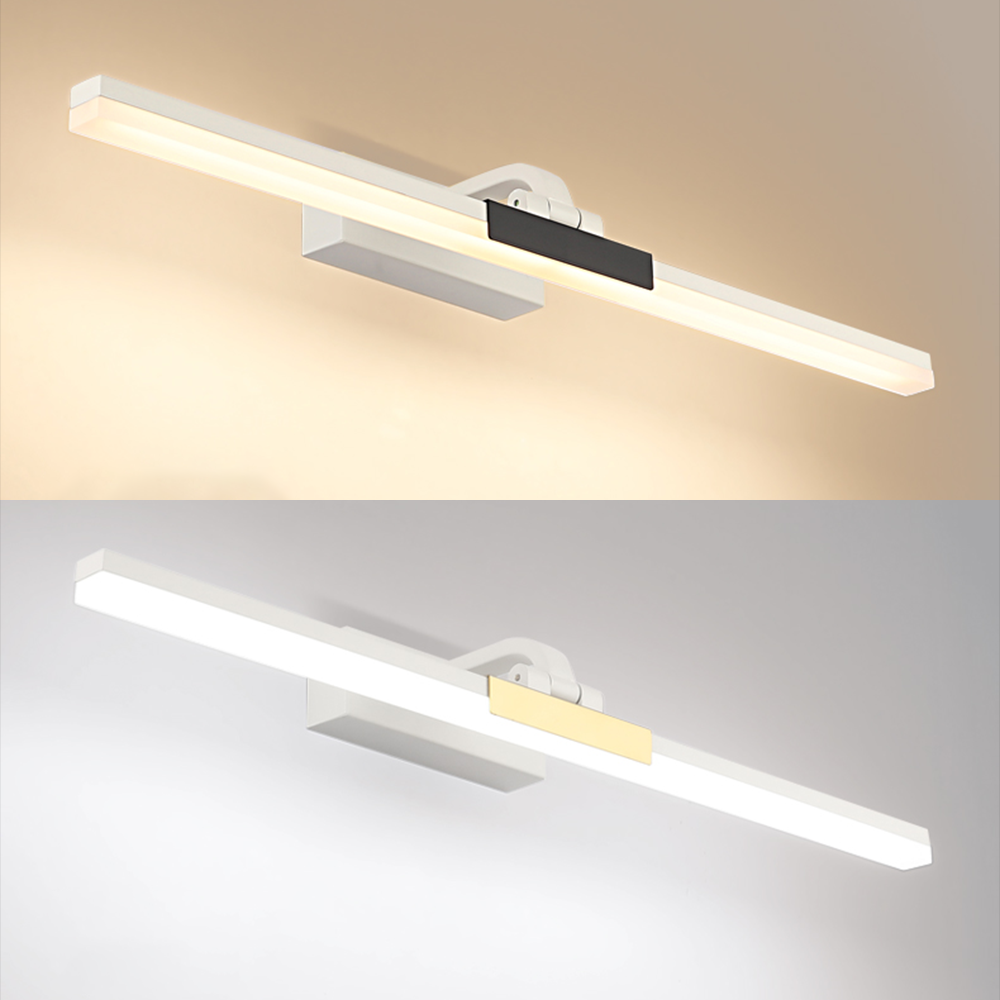 Arisha Modern Linear Mirror Front Metal Vanity Wall Lamp, Black/White - Neutralighting
