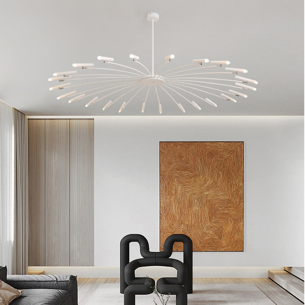 Arisha Modern Blown Linear Metal Multi-heads Chandelier - Neutralighting