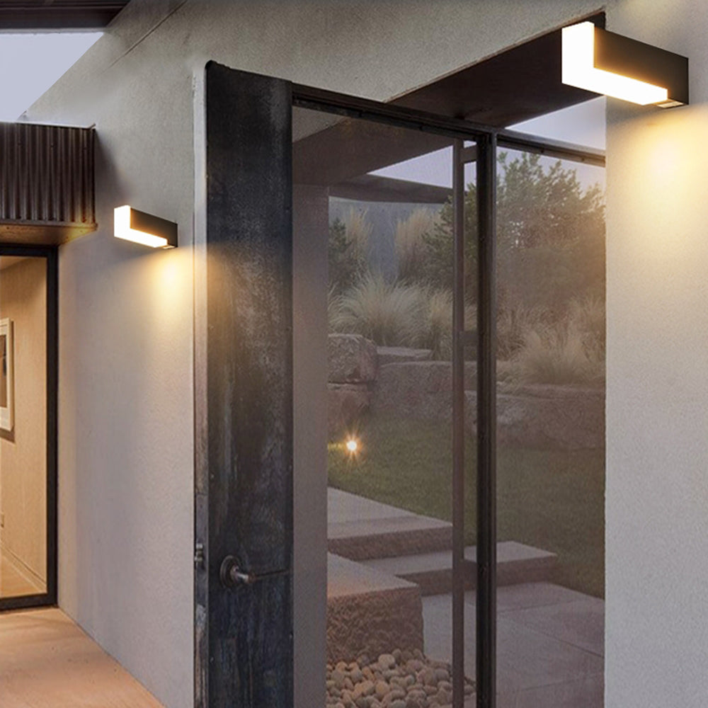 Ray Modern Geometric Acrylic Outdoor Wall Lamp, Black