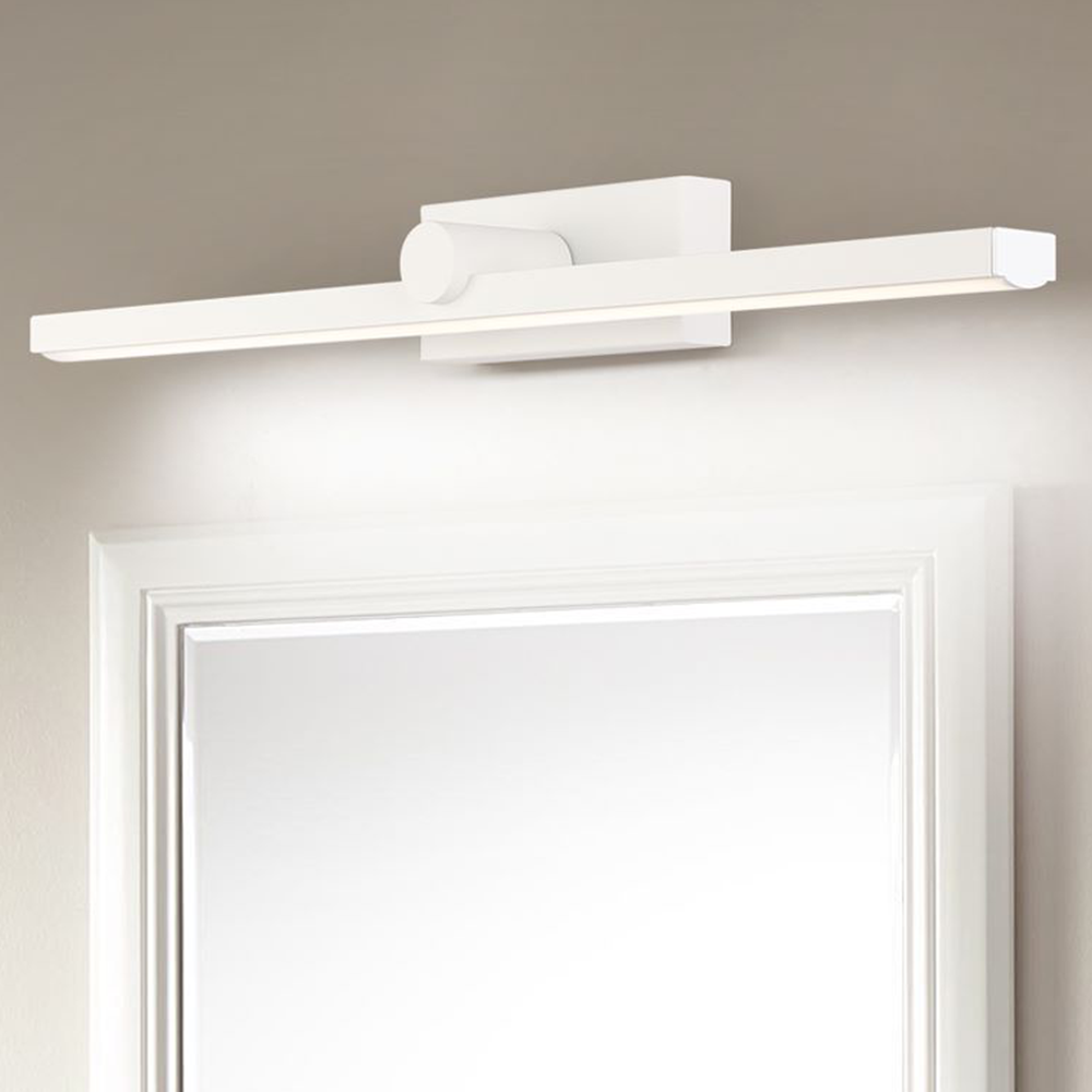 Arisha Nordic LinearMetal Mirror Front Vanity Wall Lamp, White - Neutralighting