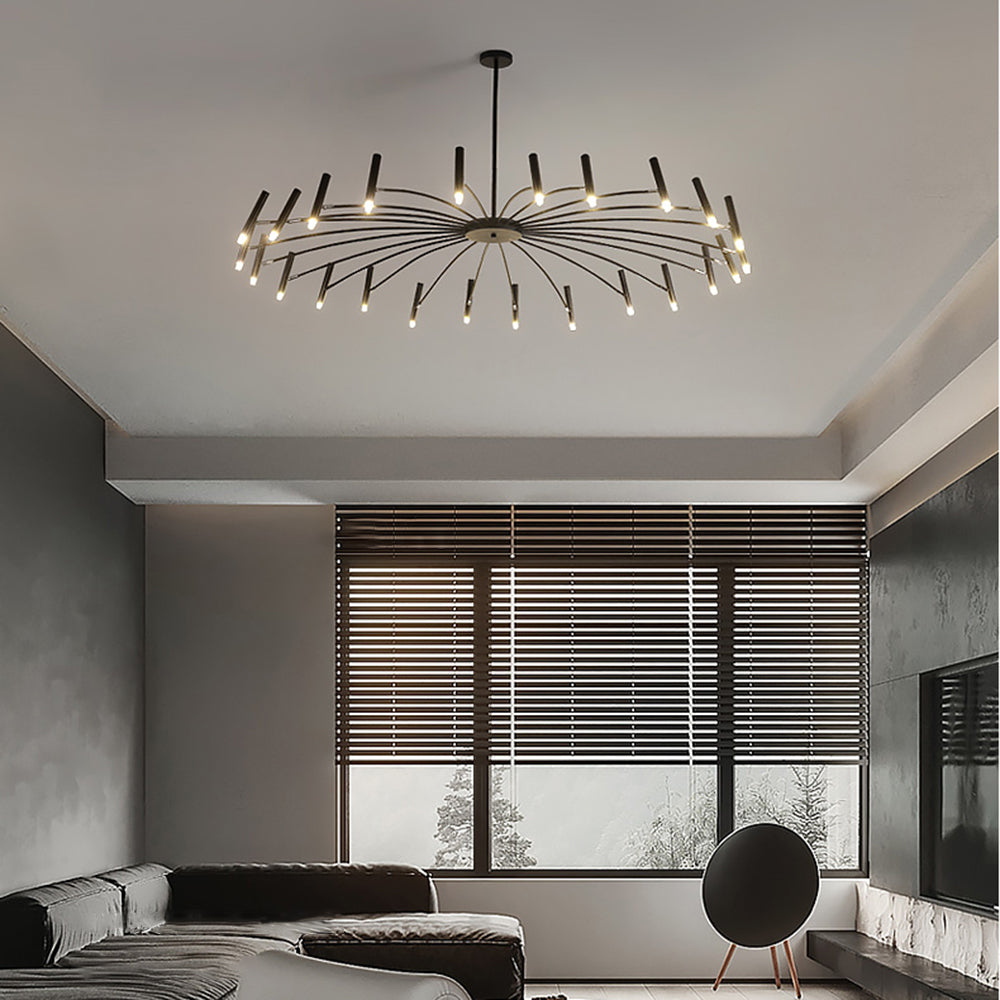 Arisha Modern Blown Linear Metal Multi-heads Chandelier - Neutralighting