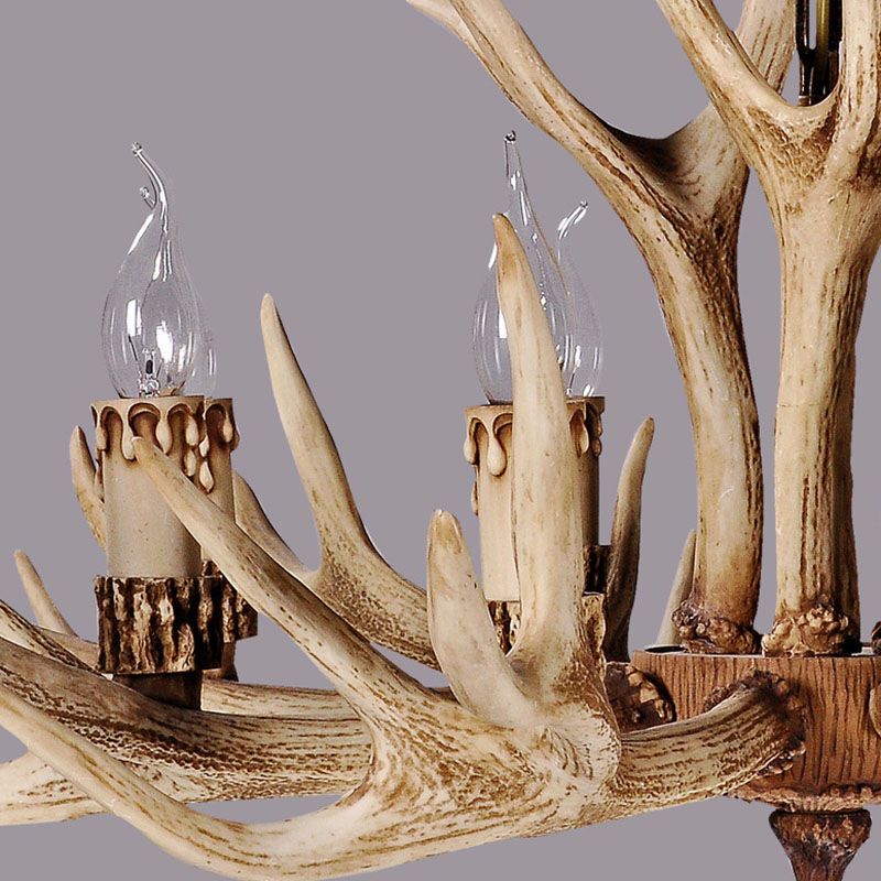 Silva Retro Deer Antlers Candle light Horn Resin Chandelier - Neutralighting