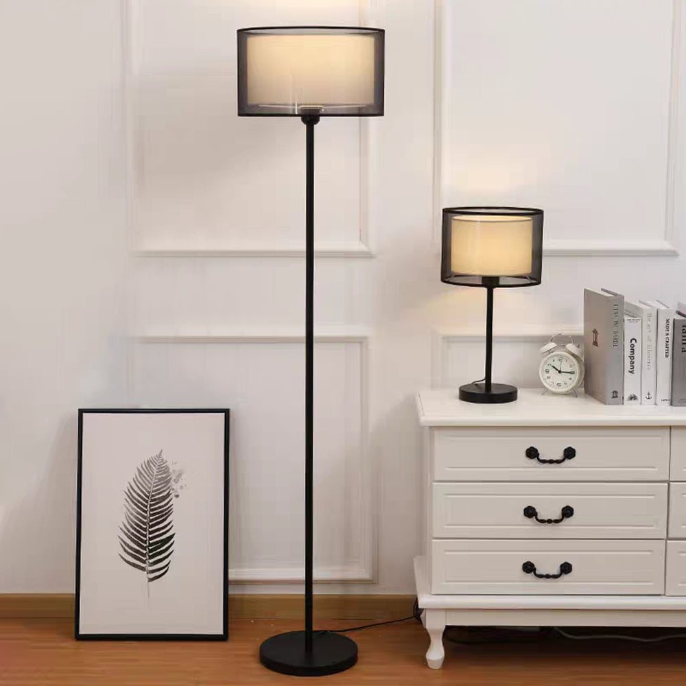 Baines Fabric Lampshade Table & Floor Lamp, 2 Colour - Neutralighting