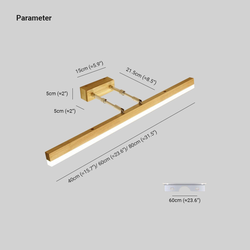 Muto Classic Wood Stretchable Mirror Vanity Bathroom Wall Lamp - Neutralighting