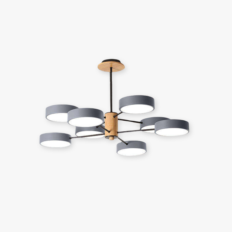 Arisha Art Deco Pendant Light, White/Green/Grey,Metal/Wood - Neutralighting
