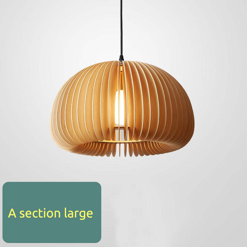 Muto Pumpkin Pendant Light, Wood - Neutralighting